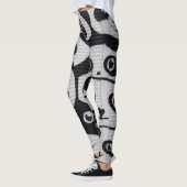 Gray Graffiti Panda Legierung Leggings (Links)