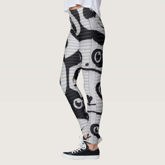 Gray Graffiti Panda Legierung Leggings (Links)