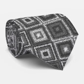 Gray Granny Square Pattern Krawatte (Gerollt)