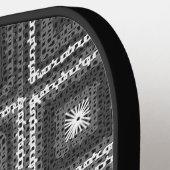 Gray Granny Square Pattern Pickleball Schläger (Linke Seite)