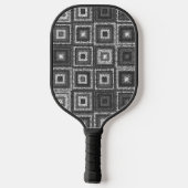 Gray Granny Square Pattern Pickleball Schläger (Rückseite)