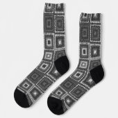 Gray Granny Square Pattern Socken (Linkes Detail)