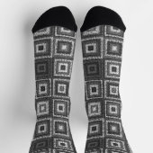 Gray Granny Square Pattern Socken (Oben)