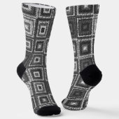 Gray Granny Square Pattern Socken (Gewinkelt)