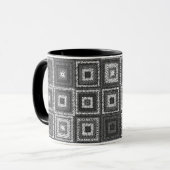 Gray Granny Squares Pattern Tasse (Vorderseite Links)
