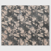 Gray-Graue, florale Grungy-Shabby Chic Geschenkpapier (Flach)