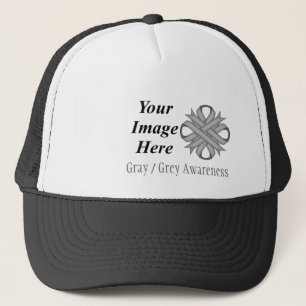Gray/Gray Clover Ribbon Tmpl von Kenneth Yoncich Truckerkappe