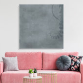 GRAY GRAY DISTRESSEED TEXTURED HINTERGRUND FLORAL LEINWANDDRUCK (Insitu (Wohnzimmer))