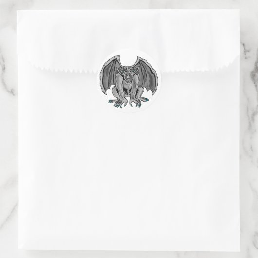 Gray/Gray Gargoyle Runder Aufkleber (Tasche)