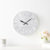 Gray Gray Silver Glitzer Metal Roman Zahlen Große Wanduhr (Zuhause)