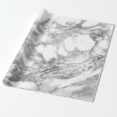 Gray Gray Silver White Marble Shiny Glam Geschenkpapier (Ungerollt)