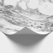 Gray Gray Silver White Marble Shiny Glam Geschenkpapier (Ecke)