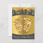 Gray Gray Tropfens Gold Royal Baby Shower Fee Boy Einladung (Rückseite)