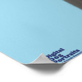 Gray Great Dane - Blick auf den blauen Hintergrund Poster (Ecke)