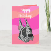 Gray Great Dane Geburtstag Karte (Vorderseite)