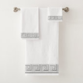 Gray Grecian Frieze Design Badhandtuch Set (Insitu)