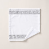 Gray Grecian Frieze Design Badhandtuch Set (Waschlappen)