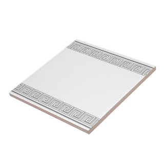 Gray Grecian Frieze Pattern Fliese
