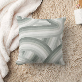 Gray-Green Retro Rainbow Stripes Pattern Kissen