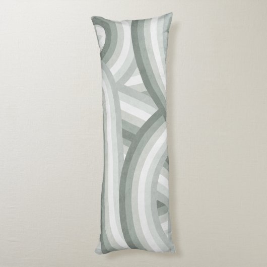 Gray-Green Retro Rainbow Stripes Pattern Seitenschläferkissen (Rückseite (Vertikal))