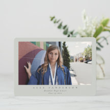 Gray-Green Simple Modern Single Foto Abschluss