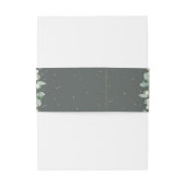 Gray Green Snowberry+Eucalyptus Wedding Portrait Einladungsbanderole (Rückseitenbeispiel)