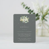 Gray Green Snowberry+Eucalyptus Wedding Probe Begleitkarte (Stehend Vorderseite)