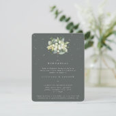 Gray Green Snowberry+Eucalyptus Wedding Probe Begleitkarte (Stehend Vorderseite)