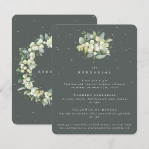 Gray Green Snowberry+Eucalyptus Wedding Probe Begleitkarte