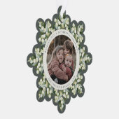 Gray-Green Snowberry+Greenery Christmas Paper Ornament Karte (Rechts)