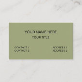 Gray Green Stripes Visitenkarte (Rückseite)