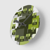 Gray Green Urban Camouflage Squares Militär Time Runde Wanduhr (Winkel)