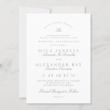 Gray Green White Classic Elegant Formal Wedding