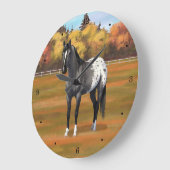 Gray Grulla Appaloosa Quarter Pferdehengst Große Wanduhr (Winkel)