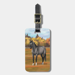 Gray Grulla Quarter Horse im Herbst Weideland Gepäckanhänger