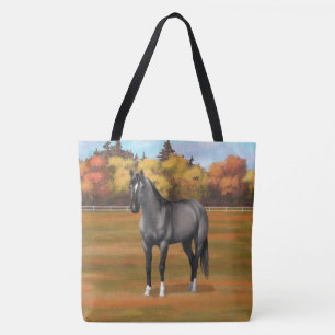 Gray Grulla Quarter Horse im Herbst Weideland Tasche