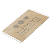 Gray Grunge D20 Dice Gamer Speichern Sie das Date  Magnet (Linke Seite)