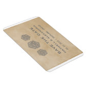 Gray Grunge D20 Dice Gamer Speichern Sie das Date  Magnet (Rechte Seite)