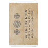 Gray Grunge D20 Dice Gamer Speichern Sie das Date  Magnet (Vertikal)
