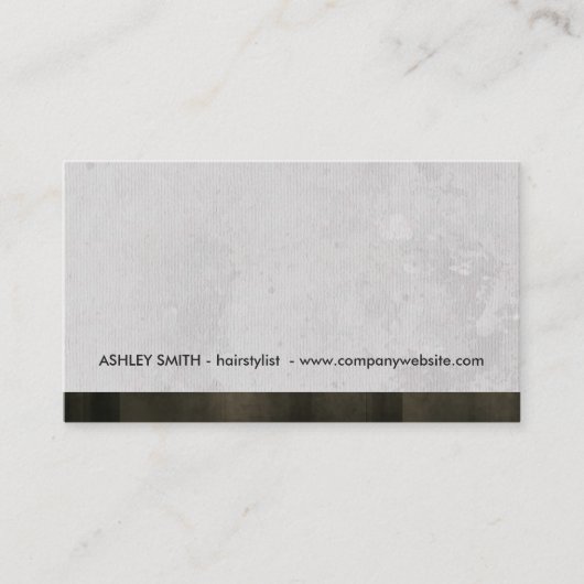 Gray Grunge Moderne Trimm Visitenkarte (Vorderseite)