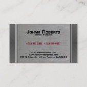 Gray Grungy Metallic Textur Visitenkarte (Rückseite)