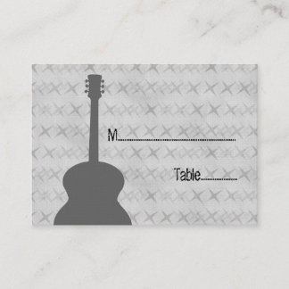 Gray Guitar Grunge Platzkarte