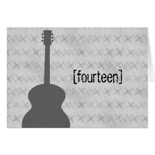 Gray Guitar Grunge Tischnummer Card (Vorderseite (Horizontal))