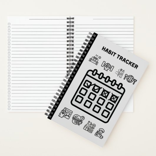 GRAY HABIT TRACKER NOTEBOOK NOTIZBLOCK (Innen)