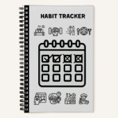 GRAY HABIT TRACKER NOTEBOOK NOTIZBLOCK (Vorderseite)