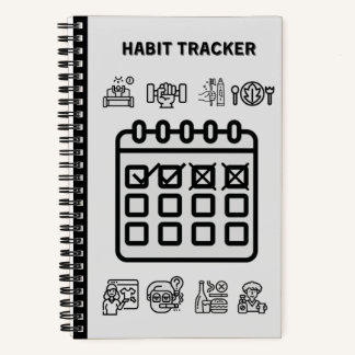 GRAY HABIT TRACKER NOTEBOOK NOTIZBLOCK
