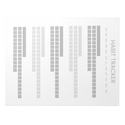 Gray Habit Tracker Notizblock (Vorderseite)