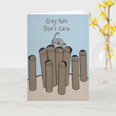 Gray Hair Funny Happy Birthday Card Karte (Gelbe Blume)