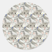 Gray Hamster Pattern Runder Aufkleber (Vorderseite)