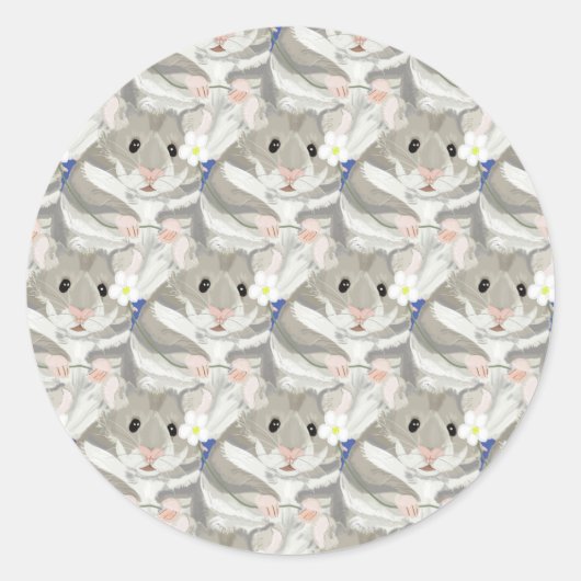 Gray Hamster Pattern Runder Aufkleber (Vorderseite)